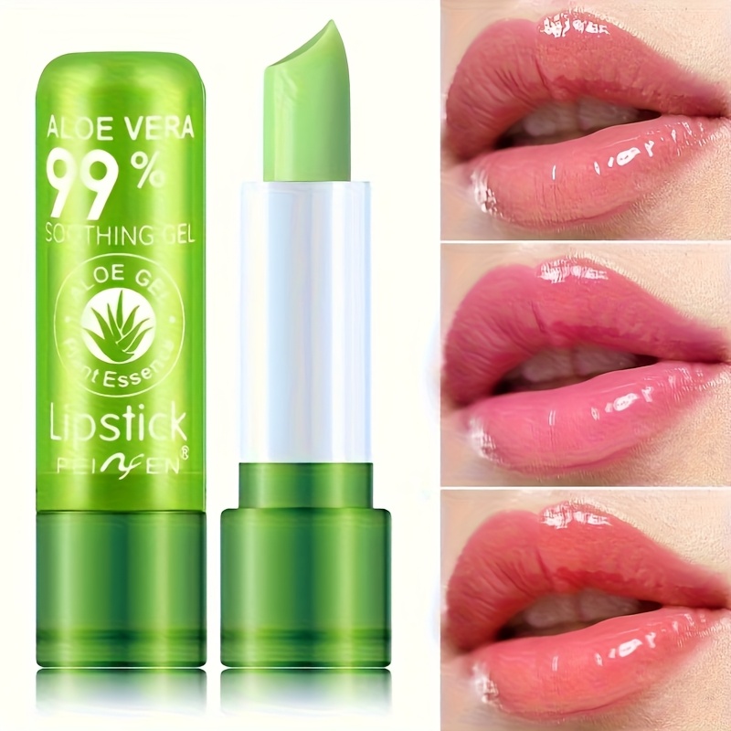 TEMU Aloe Changing Lipstick - Moisturizing, Lasting, , Berry, Pink And Red Color Tone Moisturizing Warm Changing Lipstick