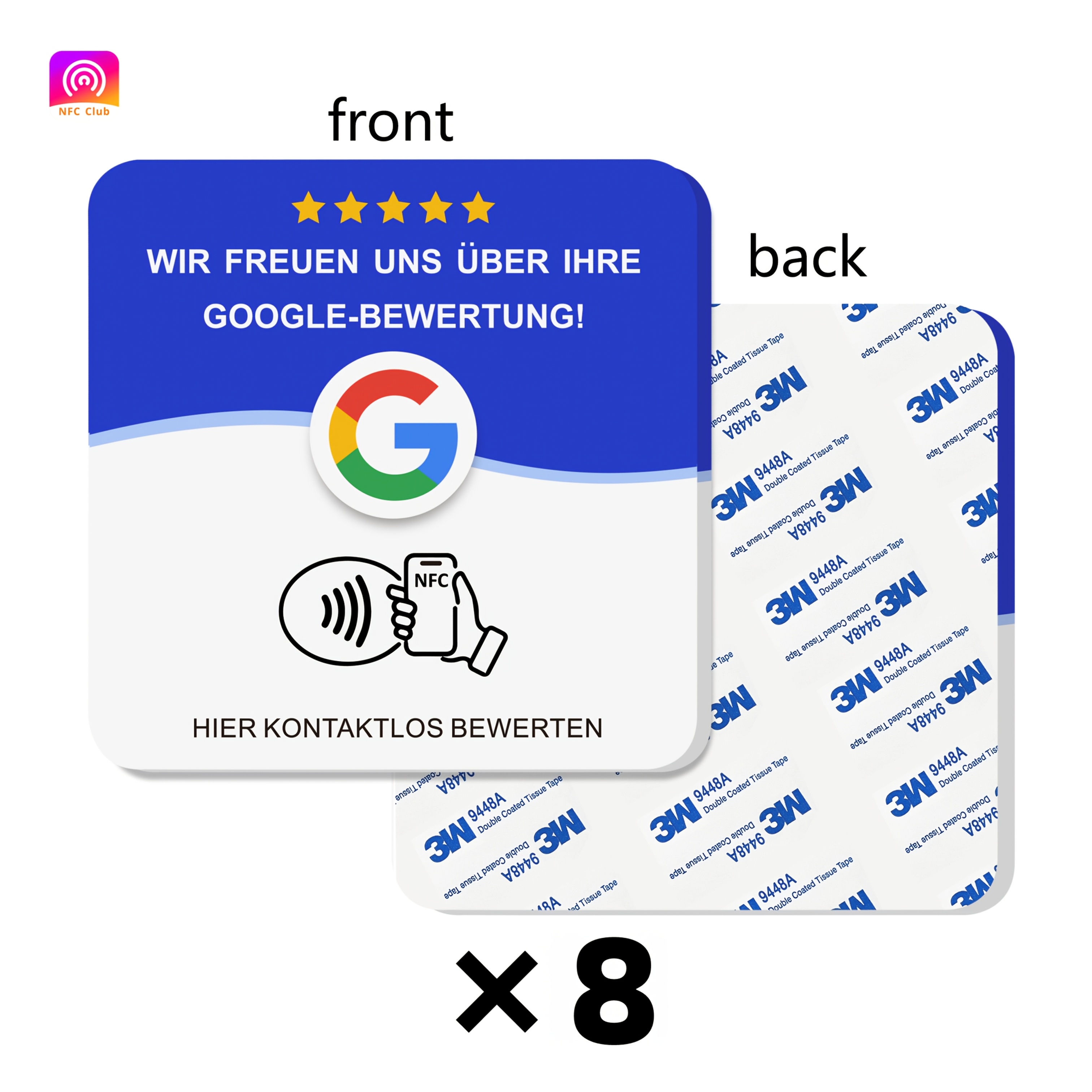TEMU Deutsche Version für Google , NFC-Tap-Karte, einfaches Link-Setup, hergestellt aus Acryl, ideal für Google-Bewertungen, verbessert schnell das