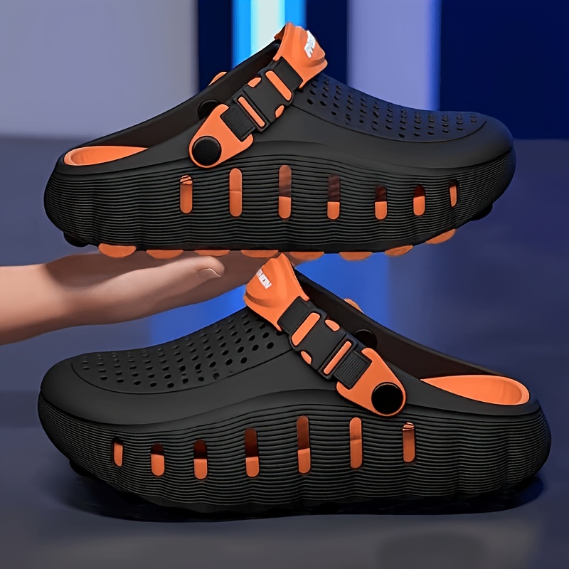 zapatos mule de   para hombre, zuecos, sandalias ajustables con tira antideslizante y   gruesa, pantuflas casuales para exterior/playa/interior