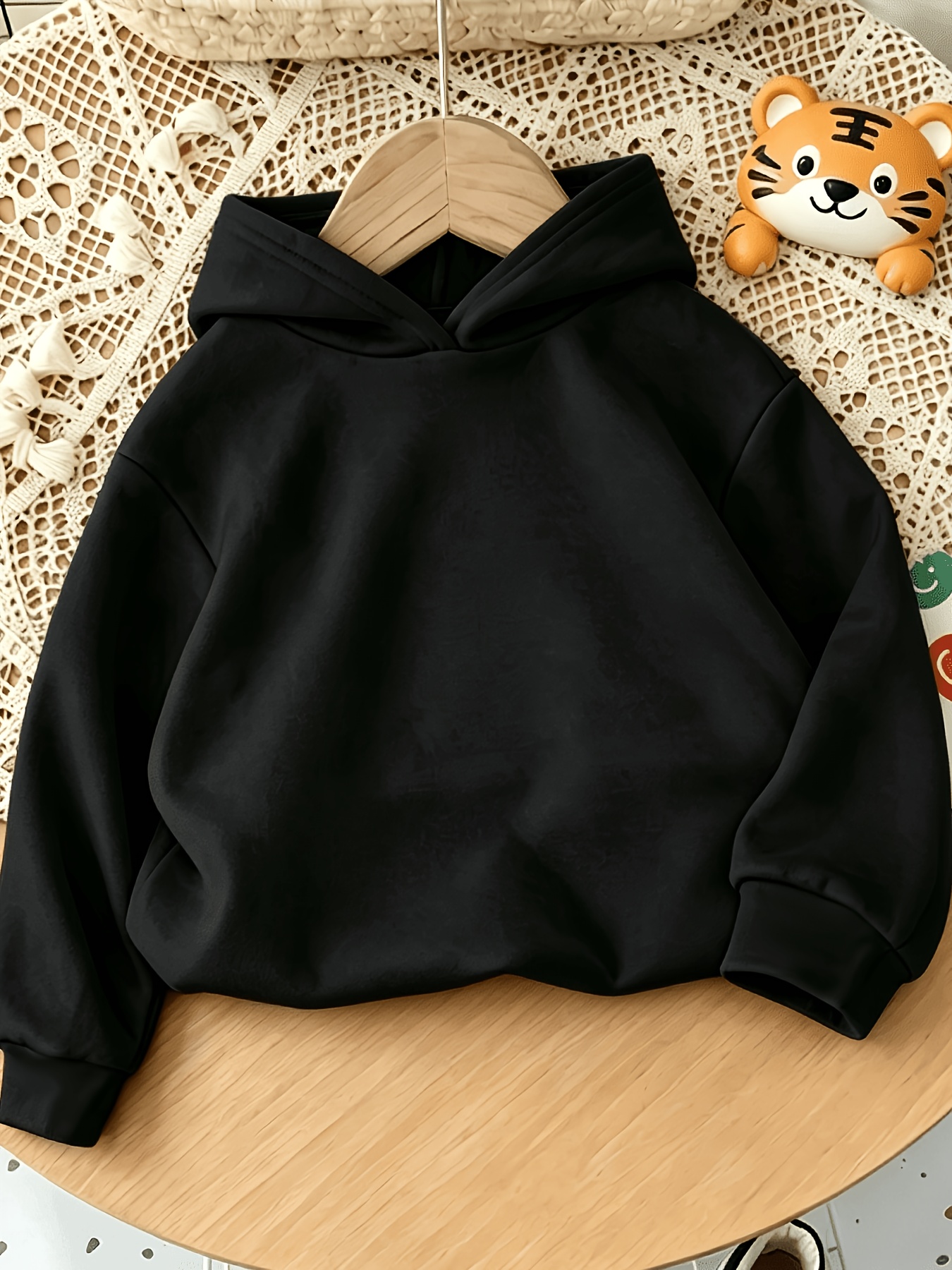 Children's Hooded Long Sleeve Sweatshirt with Dinosaur Print