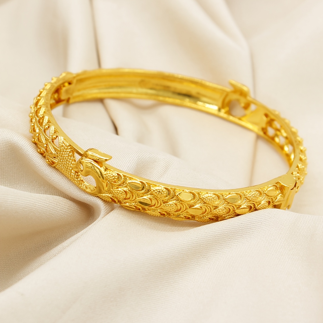 TEMU 1 Stackable Peacock Luxury Bangle, Copper Adjustable Bangle For Women, Suitable For Daily And Holiday Wear, Fits Women Under 140 Lbs