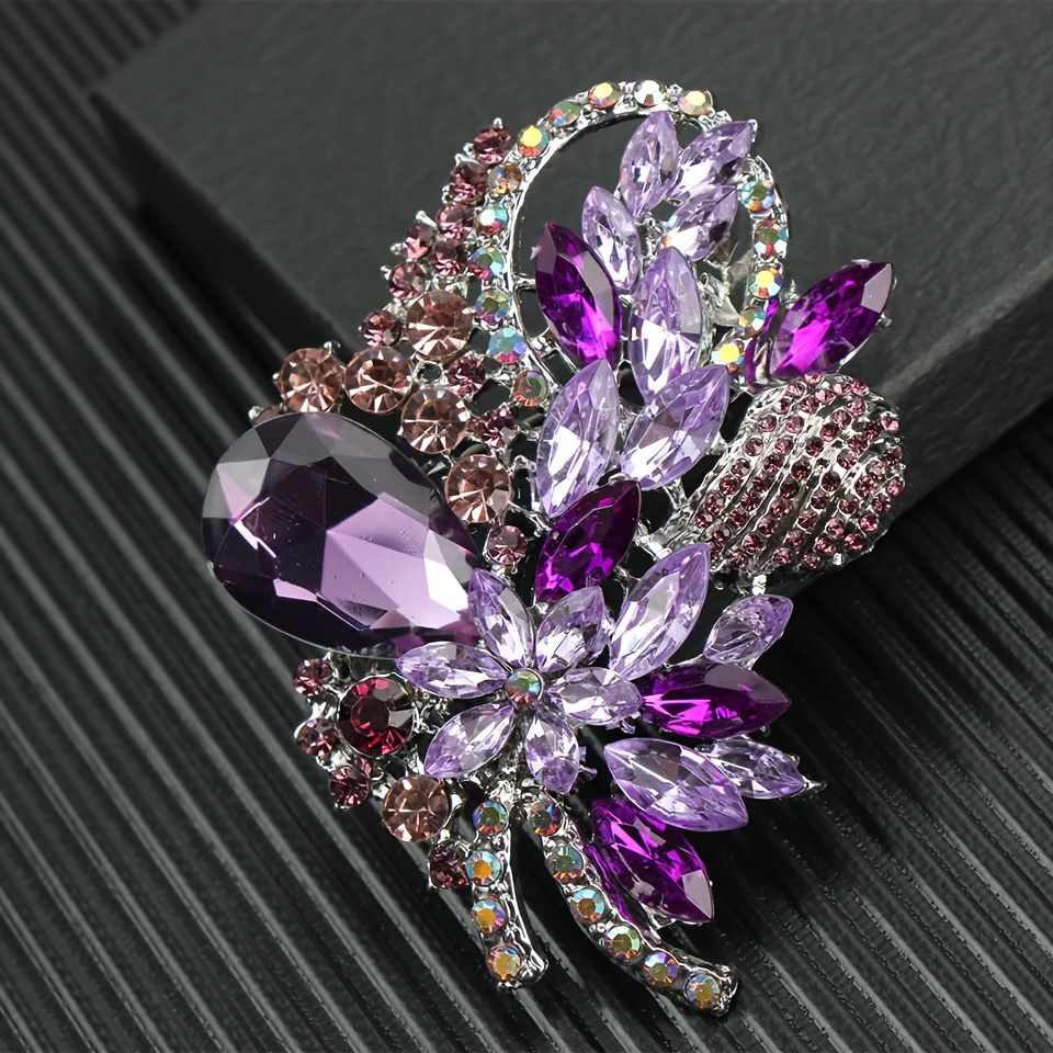 Purple Luxurious Baroque Brooch Party Dress Jewelry