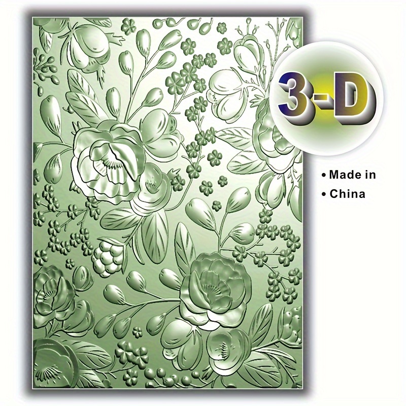 

Floral 3d Embossed Plastic Folder - Transparent, Diy Scrapbooking & Card Making Tool