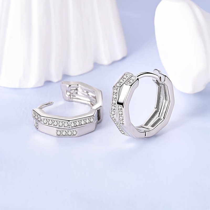 Women's 925 Silver Low-Allergy Fashion Hoop Earrings