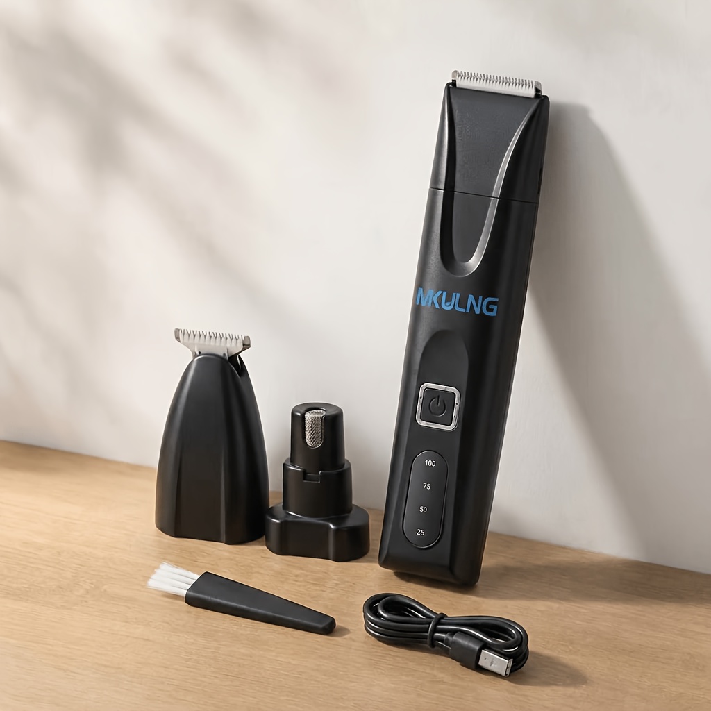 Image of 3-in-1 Silent Upgraded Pet Nail Sharpener With Led Lights, 3 Interchangeable Blade Heads, Electric Rechargeable, And Safe Trimming And Smoothing Of Small, Medium, And Large Claws