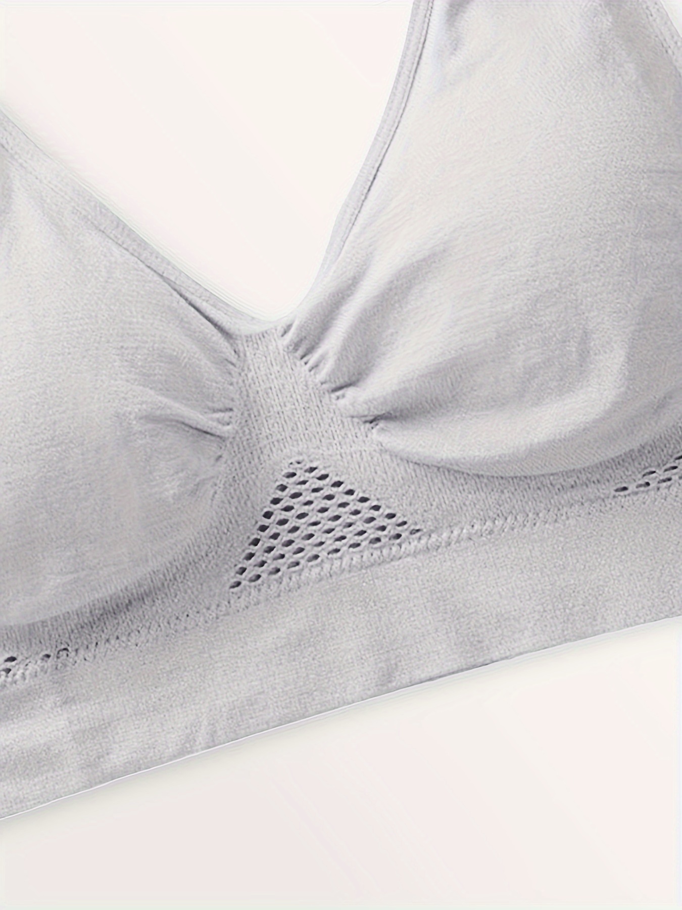 1pc Essence Collection - High-Elasticity Bra with Removable Pads, Breathable Mesh Design for &, Wireless & Comfortable Fit, Plus Size Bra | Wireless Bra | Removable Pads