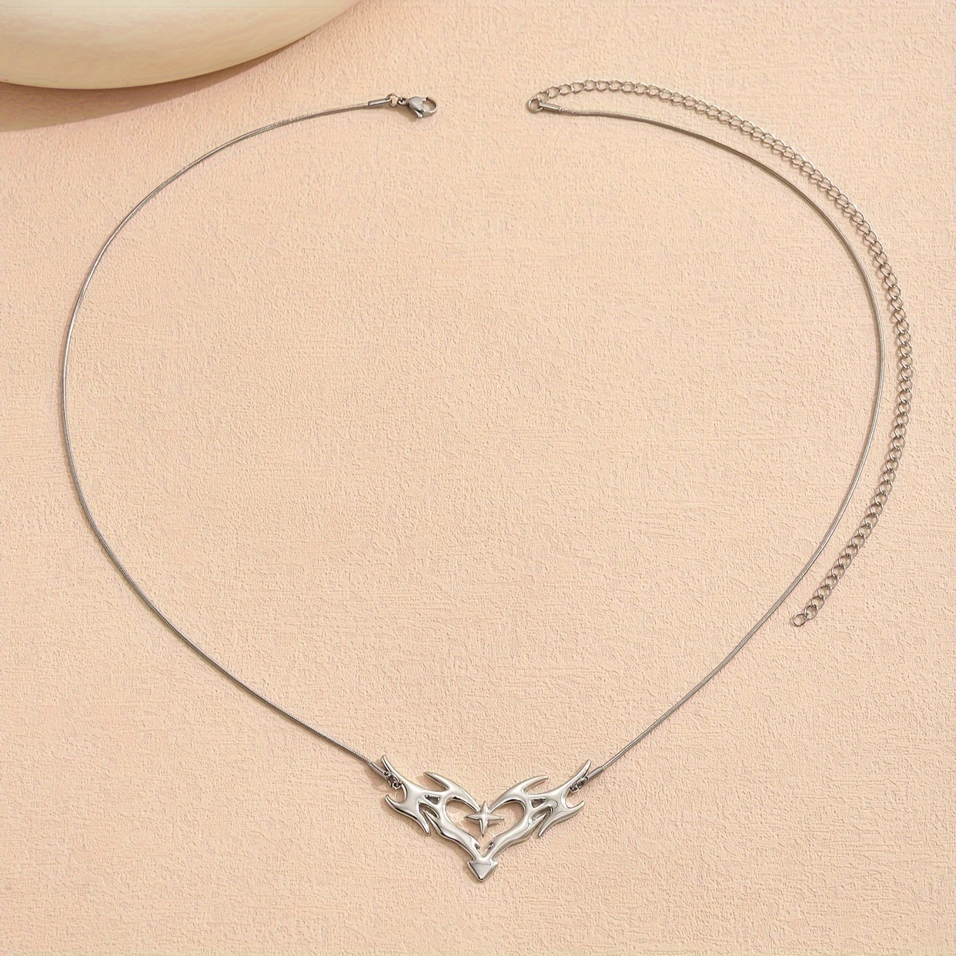 Image of 1pc Women's Waist Chain, Sexy Y2k Hollow Love Heart Four-pointed Star Round Snake Chain Waist Chain, Stainless Steel Chain, Music Festival Party Vacation Jewelry Additions