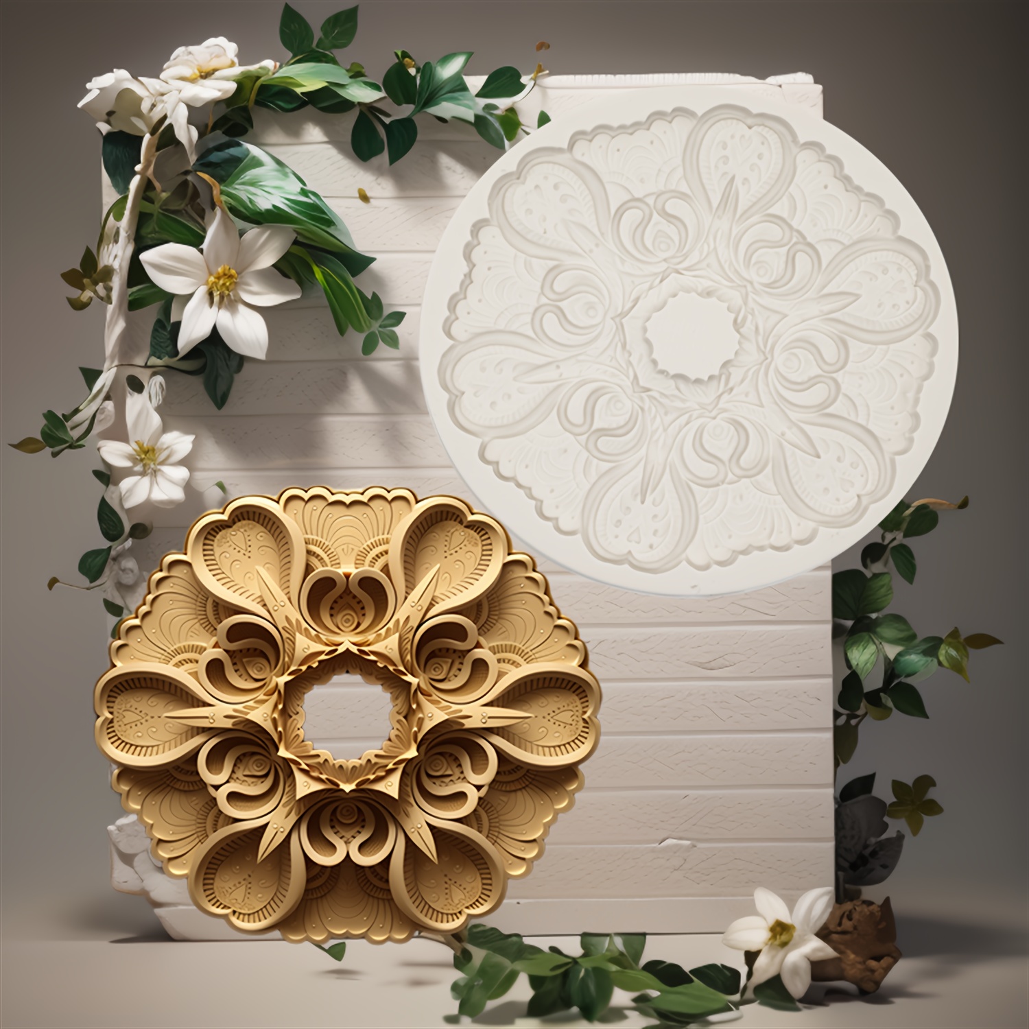 

Seas Embroidery Baroque Style Silicone Mold For Cake Decorating - Bpa-free, Food Grade Fondant & Chocolate Molds For And Cakes