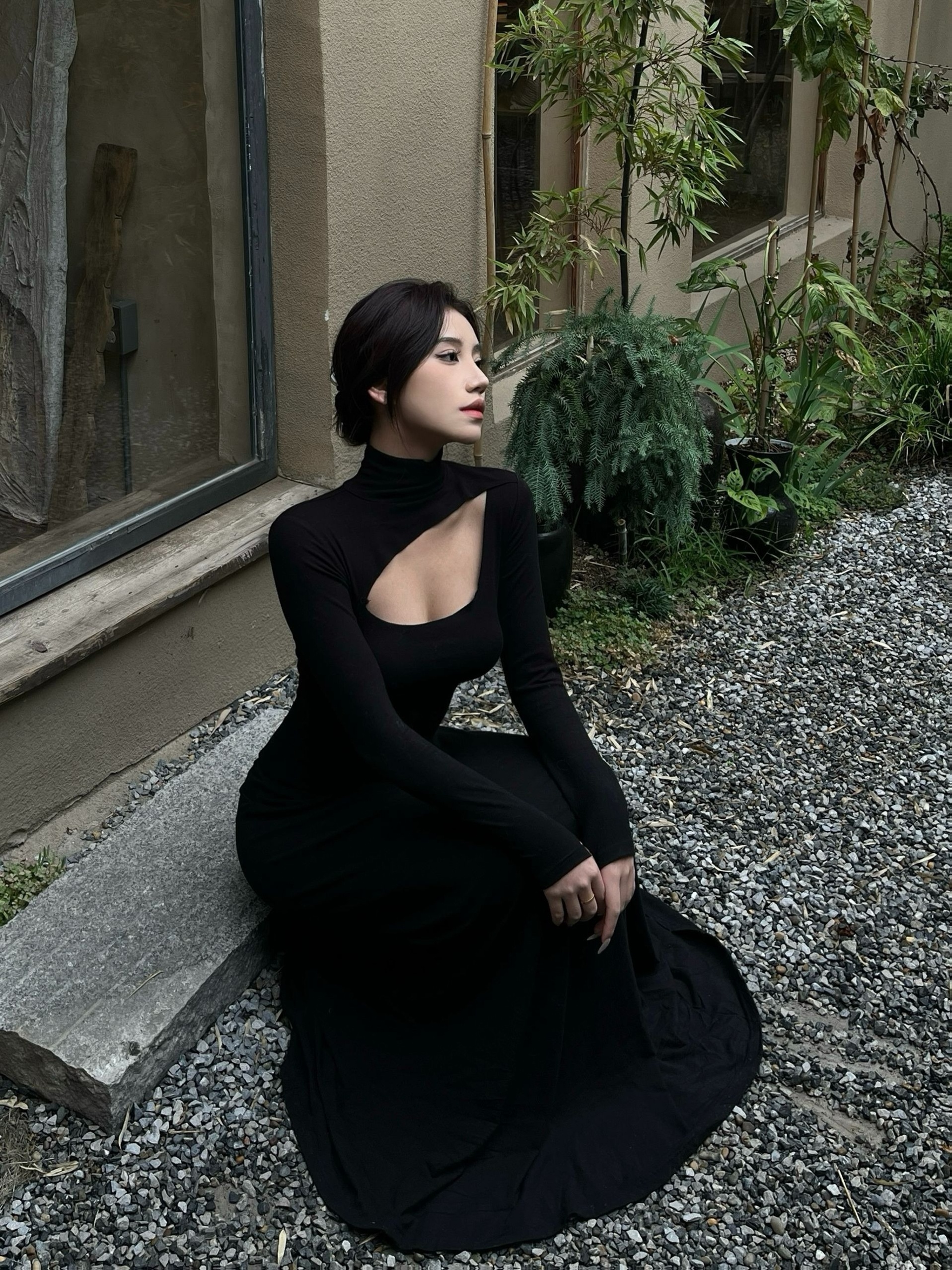 black hollow dress Zapakasa Women One Shoulder Homecoming Dress with Hollow-out Black Sequins  Bodycon Cocktail Dress main image 1