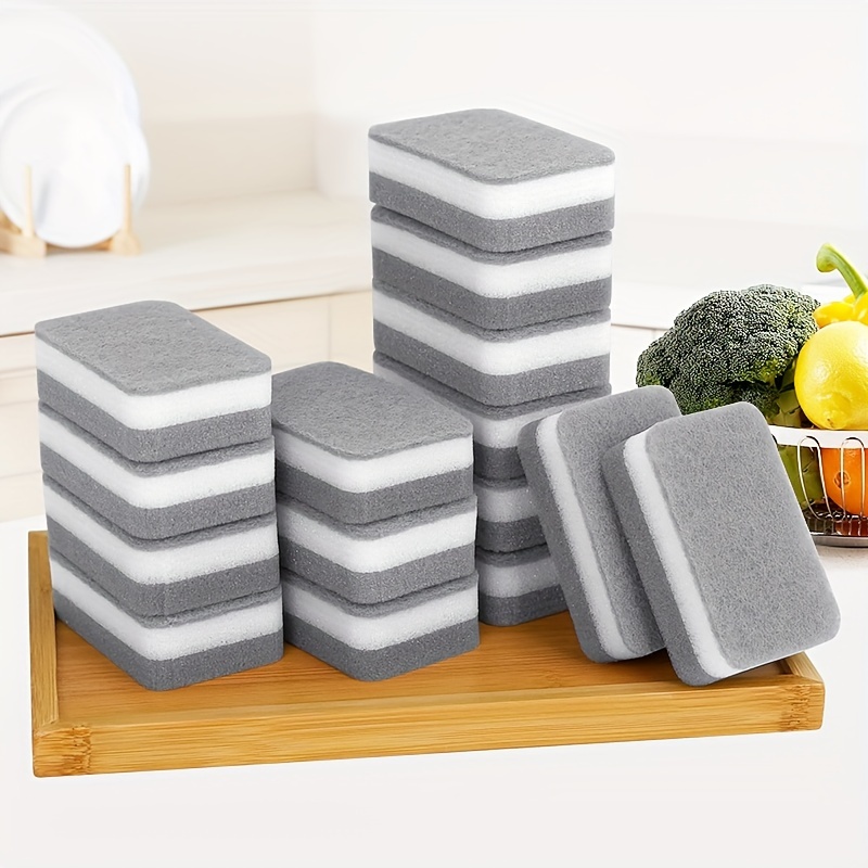 

5/10pcs Multi- Magic Sponge - Dual-sided, Non-scratch For Dishes & Household Cleaning - Ideal For Kitchen, Bathroom, Living Room