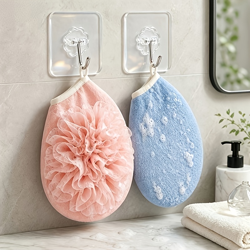 2pcs Bath Flower Gloves & Hooks for Exfoliation and Bathing