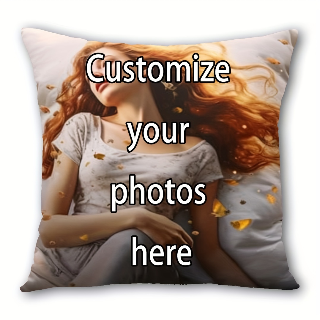 

Custom 18x18" Soft Plush Pillow Cover - Personalized Photo Design, Perfect Romantic Gift For Couples, Ideal For Home & Sofa Decor (pillow Insert Not Included)