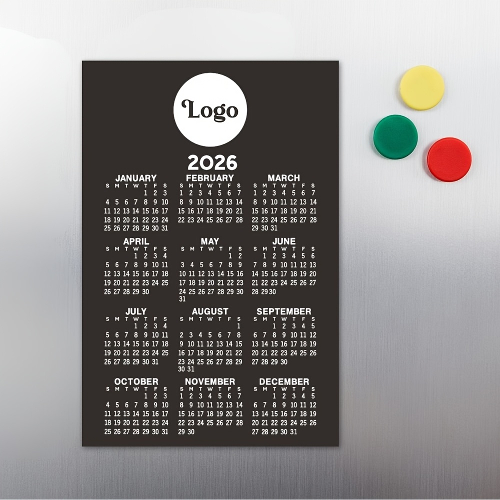 TEMU 2026 Custom Calendar Fridge Magnet | Bulk Order, Personalized Promotional Calendar Magnets With Logo, , Customer Gifts, Paper Material,