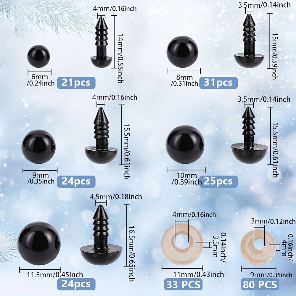 100 Sicherheitsaugen Für Amigurumi & Stofftiere – 14 Mm, Schwarz, Mit Unterlegscheiben, Einfach Zu Befestigen