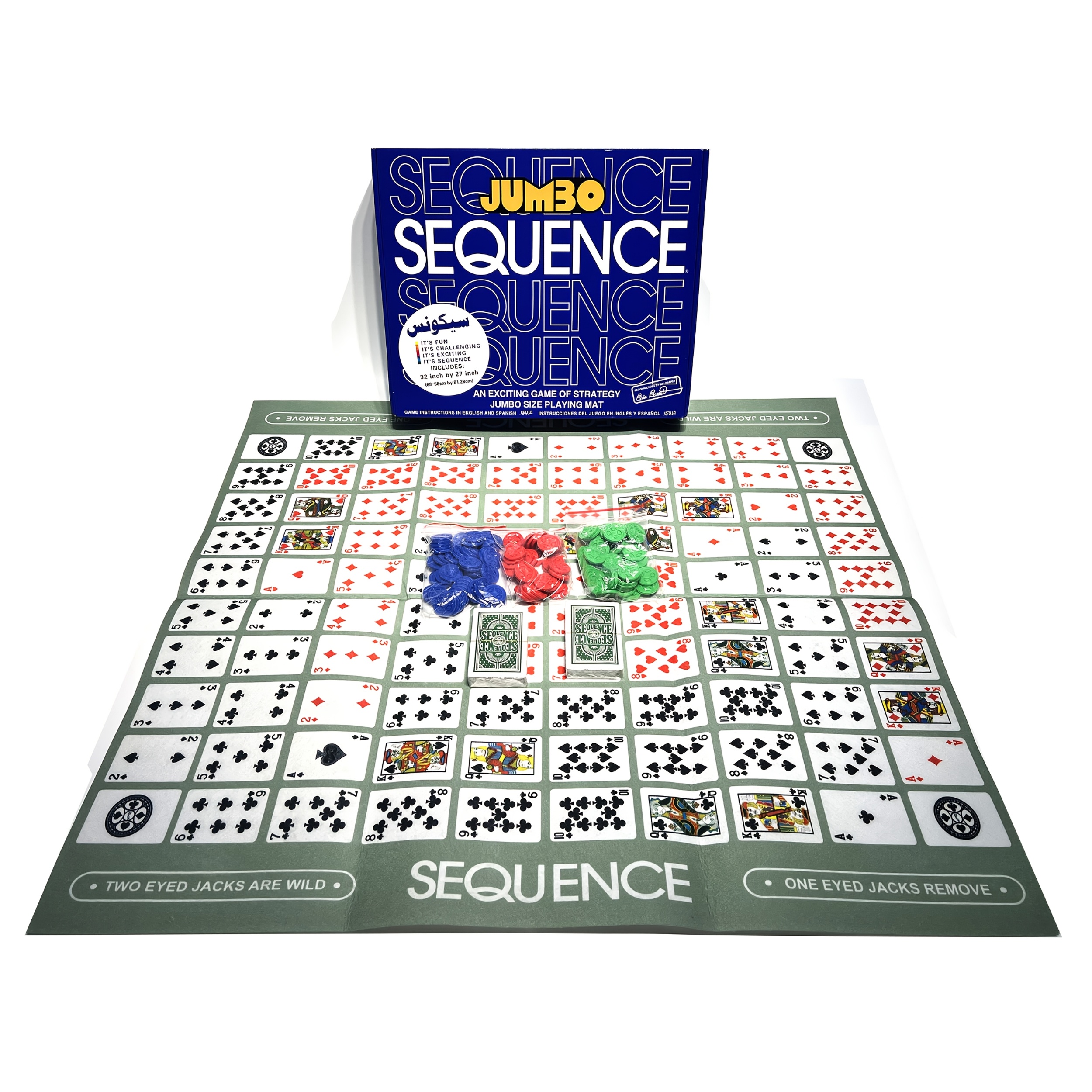 Classic Sequence Board Game - New Edition, Family-Friendly Card Game for Ages 14 and Up, Plastic and Paper Materials, No Electricity Required, Featherless, Perfect for Parties and Social Gatherings