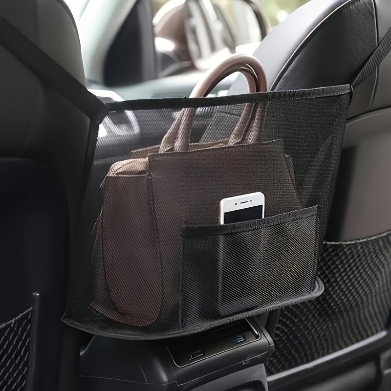 

Oversized Canvas Car Storage Bag With Mesh Pockets - Suitable For Most Cars, Essential Car Accessories