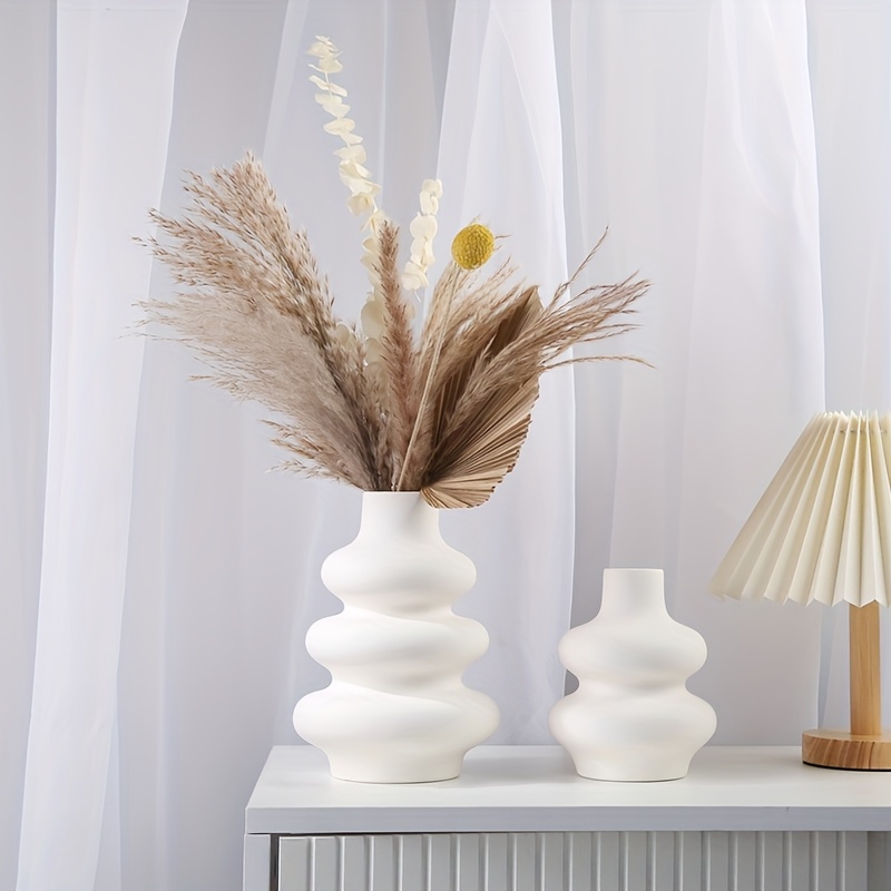 1pc european style plastic vase modern minimalist spiral design high quality durable plastic versatile for floral arrangements home decor battery free artistic centerpiece details 8