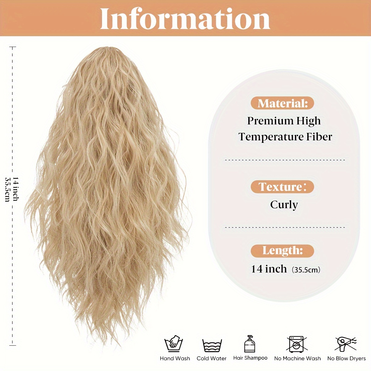 claw clip in ponytail extensions for women synthetic long wavy fluffy ponytail hairpieces 14inch hair accessories add volume   to   details 3