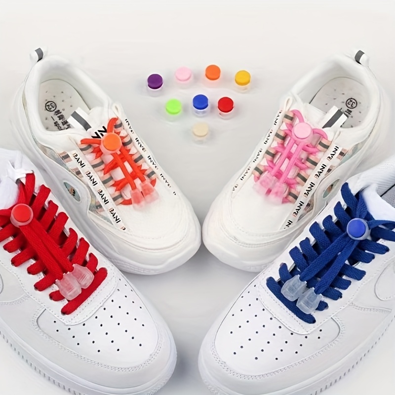 Quick-Donning No-Tie Shoelaces, Easy Fasten Plastic Shoe Laces, Convenient Lazy Shoestring Accessories for Sneakers