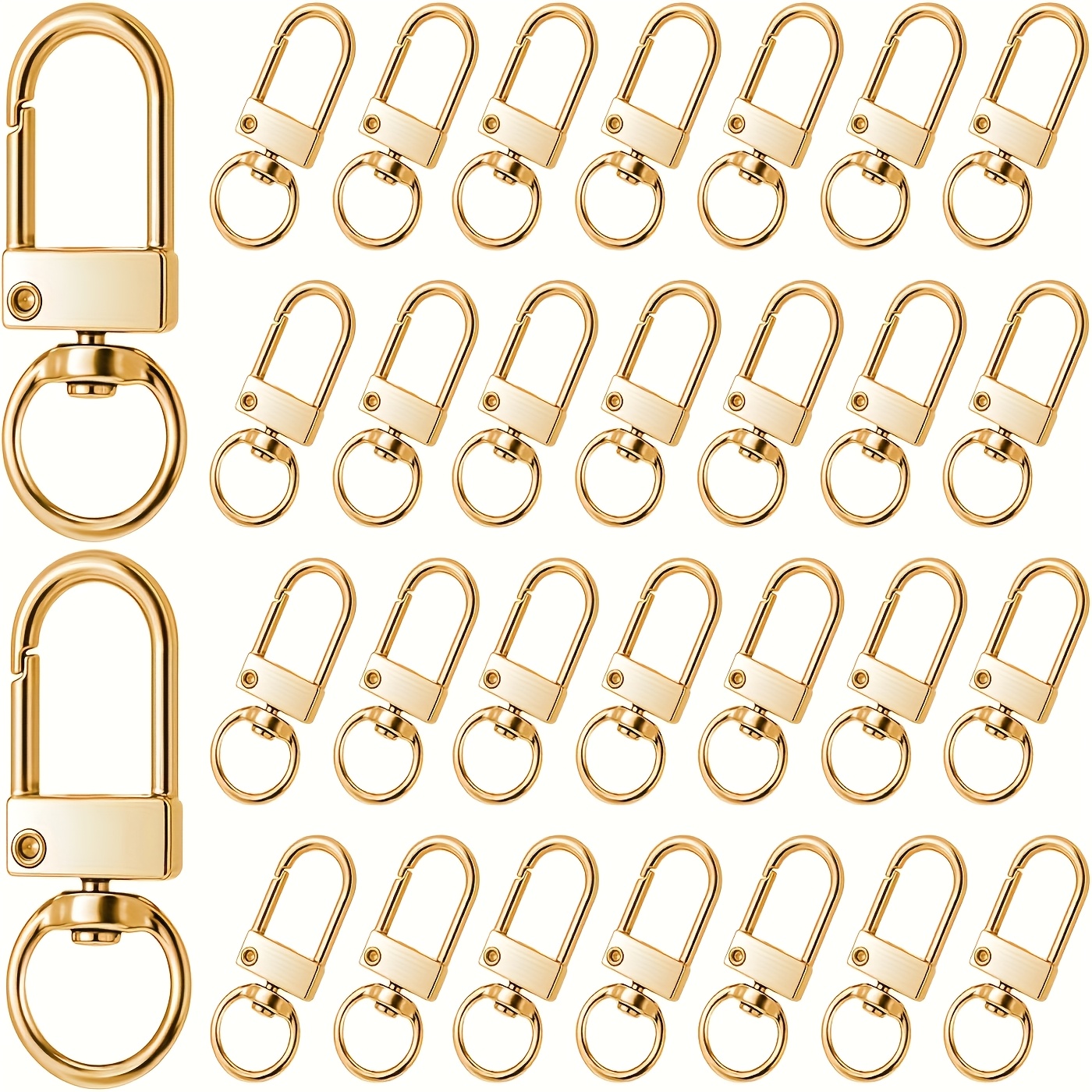 Image of 30 Metal Clasps, Keychain Hooks, U-shaped Keychain Diy Craft Making, For Backpacks And Pendant Connector Accessories