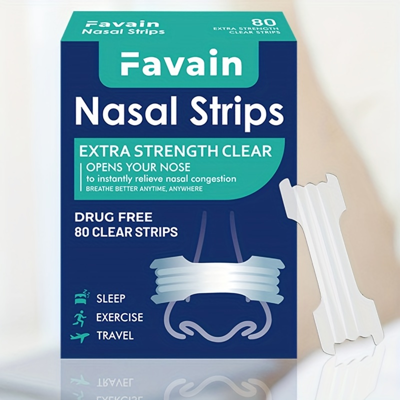 80pcs Transparent Nasal Dilator Strips - Breathable Anti-Snoring Aid, Clear Adhesive Nose Strips for Better Sleep, Exercise & Travel | Instant from Nasal Congestion, Open Airway Technology, Ideal for Snoring & Sleep Apnea, Suitable for Elderly & Adults, Comfortable & Easy to Use, 80 Individually Wrapped Pcs, Ideal Christmas Gift for Snorers & Sleep Aid, Snoring Devices For Men, Snore Stopp Tape, Snoring Stopper