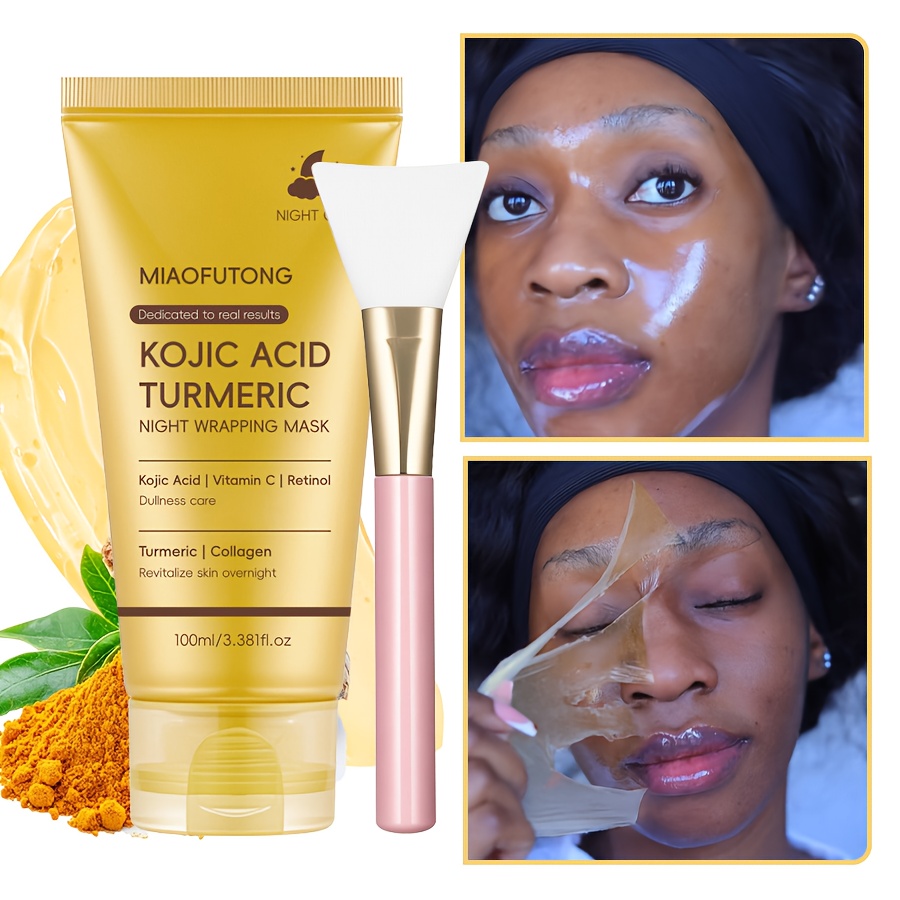   of golden kojic acid turmeric vc peeling facial mask oil control deep cleaning of   alcohol free glycerin suitable for daily use and holiday gifts holiday gift facial mask fashion packaging moisturizing facial mask
