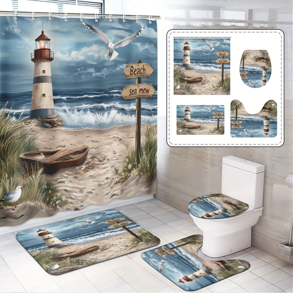 

Shower Curtain Set 12 - , , , Suitable