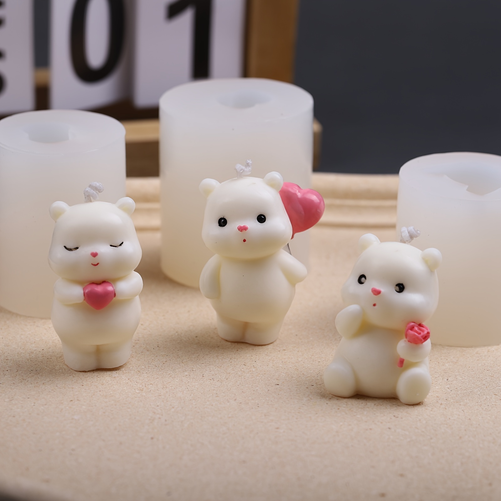 

Adorable Mini Bear Silicone Mold For Aromatherapy Candles & Cake Decorating - Creative Handmade Craft Tool