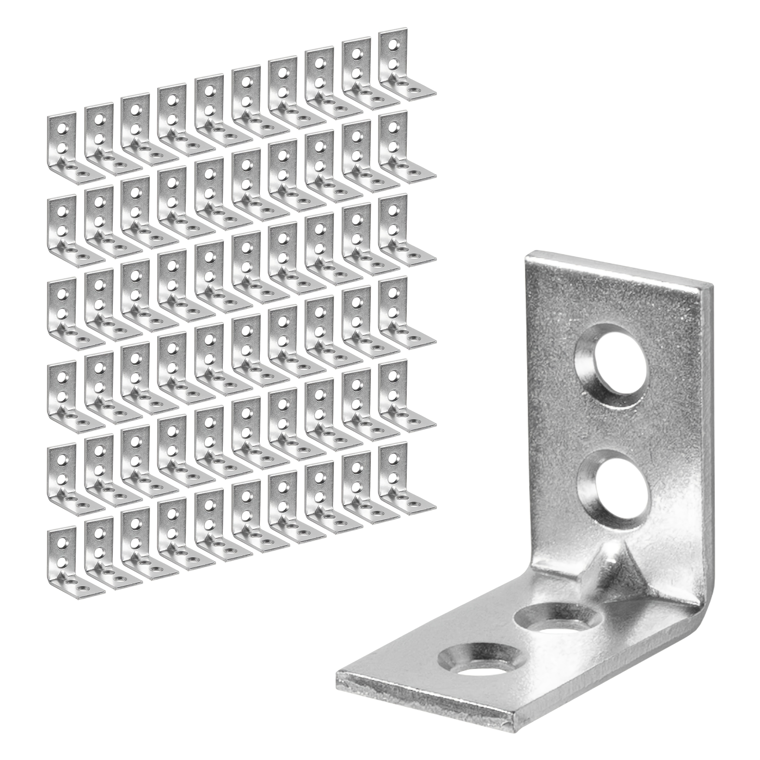 TEMU 40pcs Set Of Stainless Steel Corners 25 X 25mm/- L Corner - Shelf Bracket Heavy-duty - Corner Wall Bracket - Corner Connector Stainless Steel -