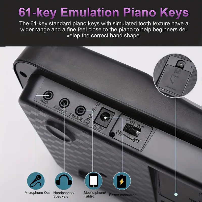 61 key multifunctional toy usb battery for 8 teaching tool for for christmas and halloween details 4