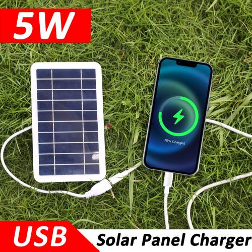 panel solar de 5w con usb - batería externa portátil para senderismo, camping y carga de rv, ideal para cargar teléfonos, linternas y ventiladores, fuente de alimentación para exteriores | panel solar compacto | construcción , cargador de panel solar