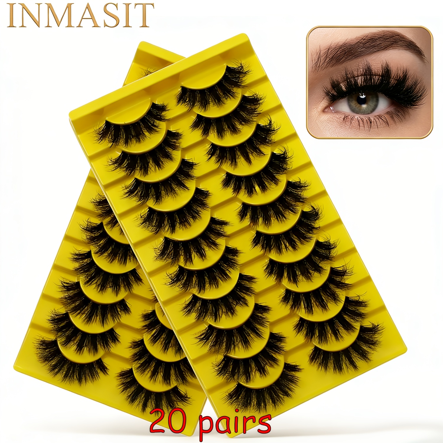[local Warehouse] Wholesale : 20 Pairs Dense & Fluffy Eyelash Clusters, , Essential For Daily & Party Makeup, Women' Tool