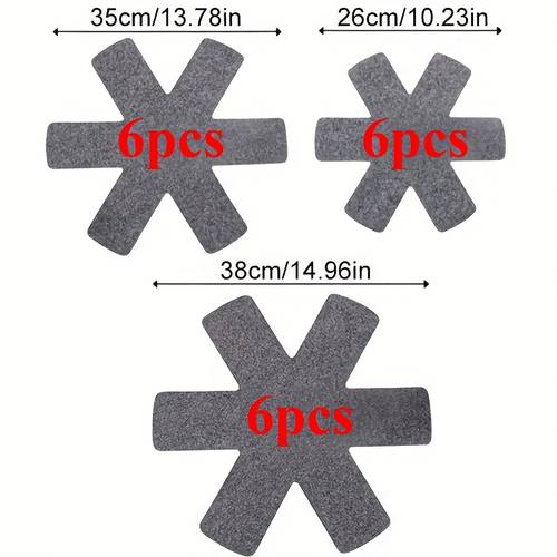 18pcs thickened heat resistant scratch proof pot pads polyester and felt material hand wash kitchen safety protection mat