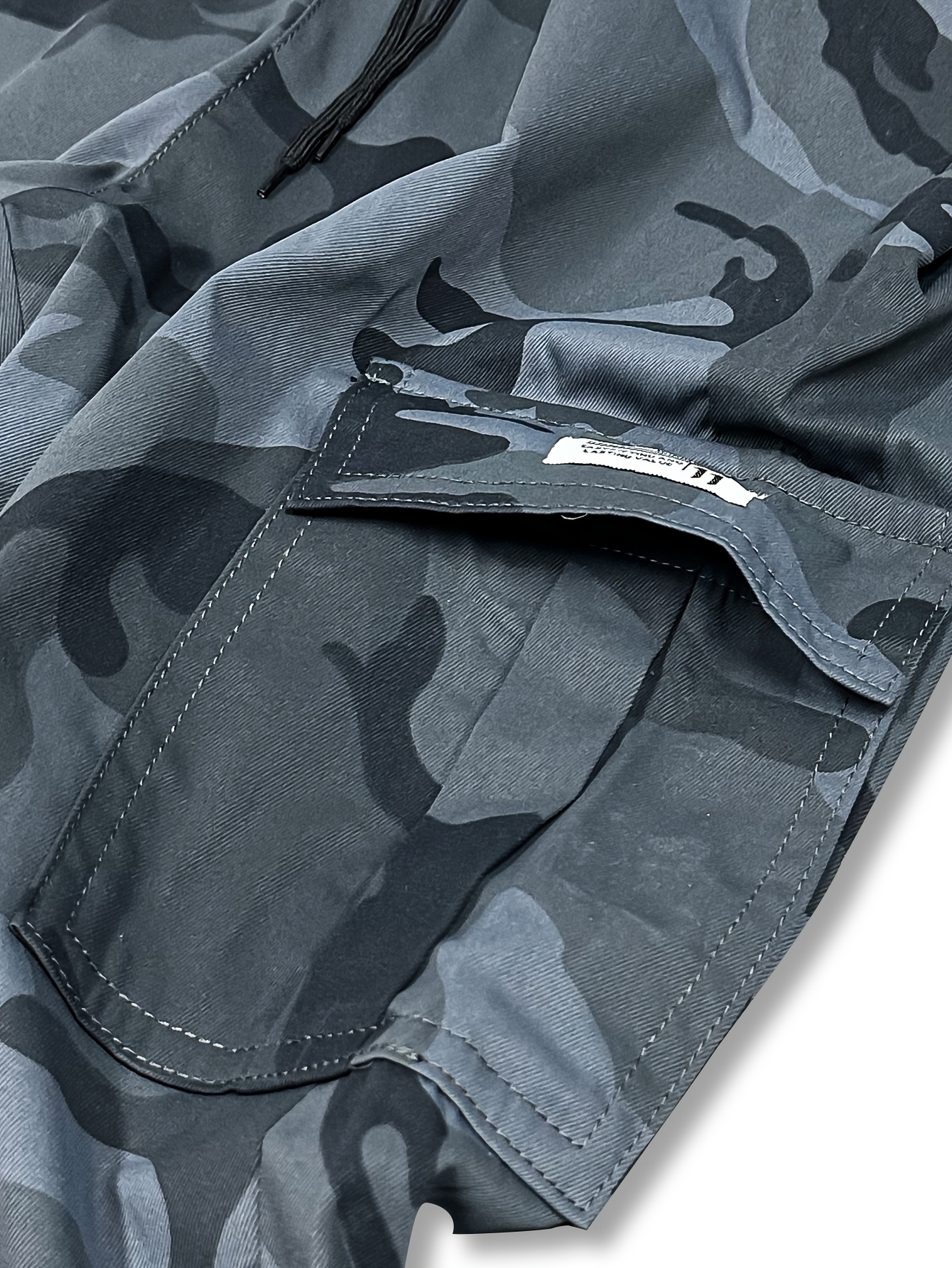 mens camo jogger pants military cargo pants leg bound tapered casual camouflage pants details 3