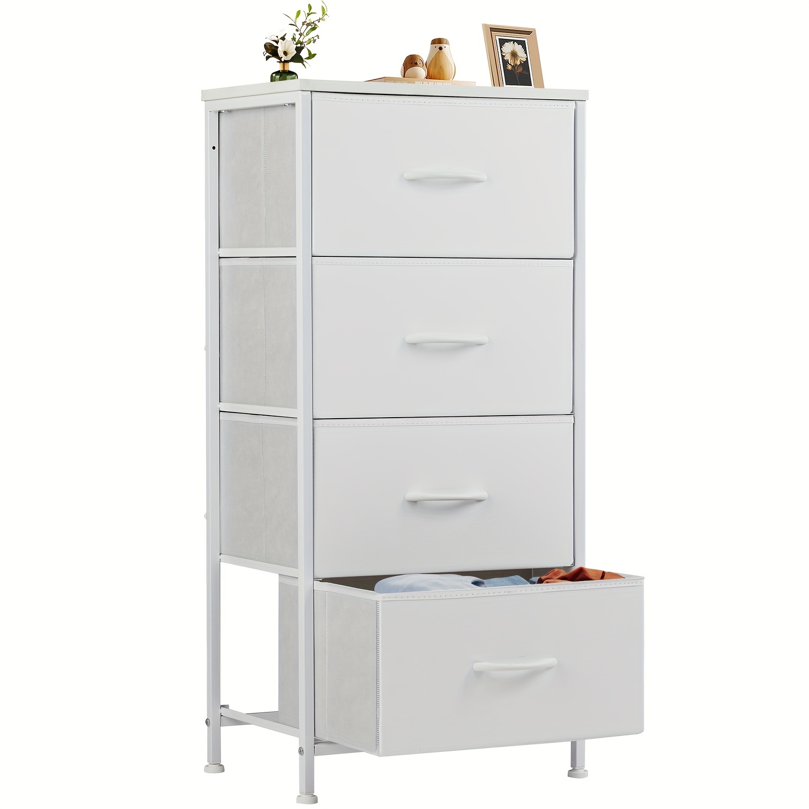 

Display Cabinet Display Rack With 4 Fabric Drawers, Suitable For Bedrooms And Living Rooms