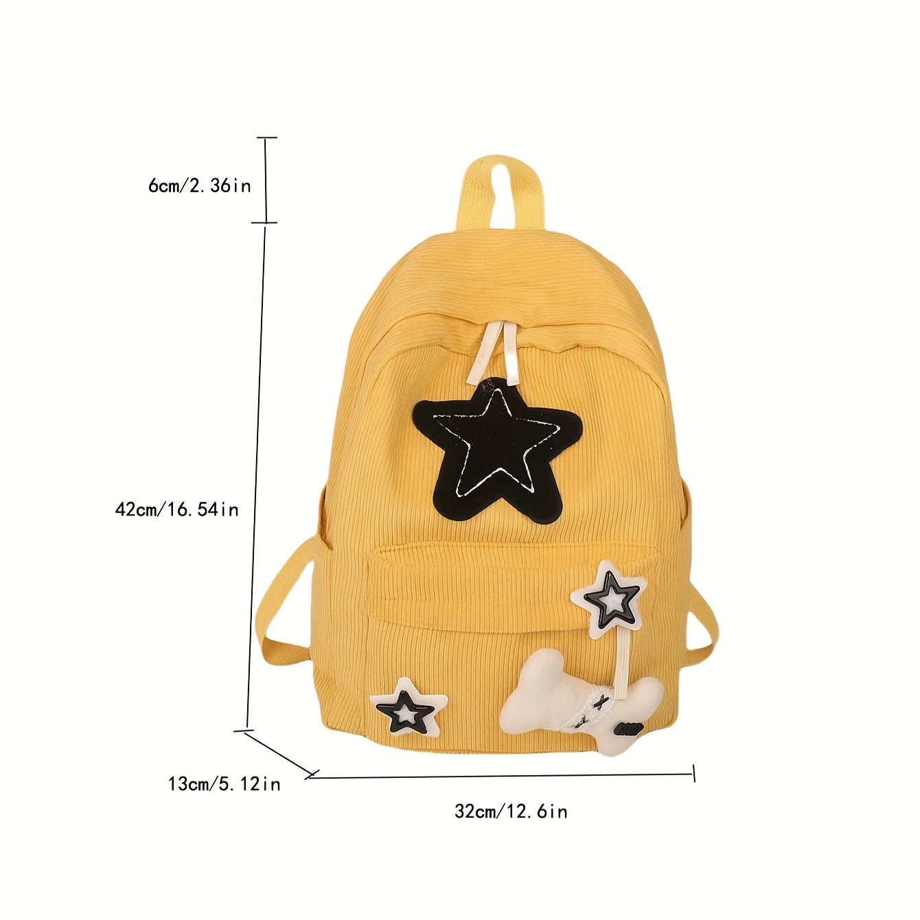 womens corduroy backpack laptop compartment bone star Temu New