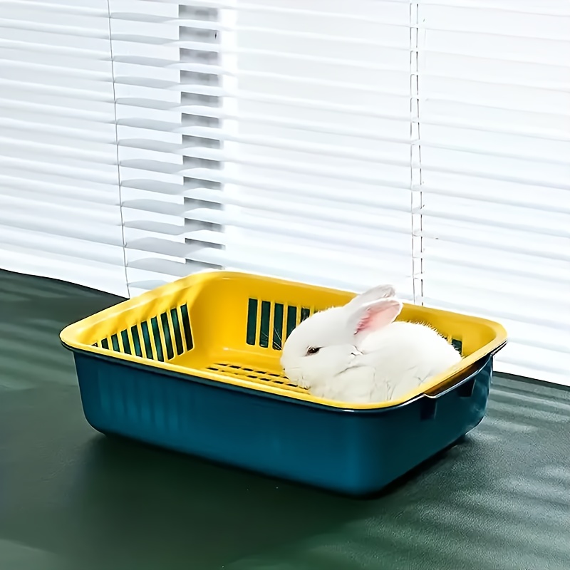 

Extra Large Anti-splash Rabbit Litter Box - Ideal For Chinchillas & Guinea Hamsters, Durable Plastic Rabbit Litter Box Large Hamster Litter Box