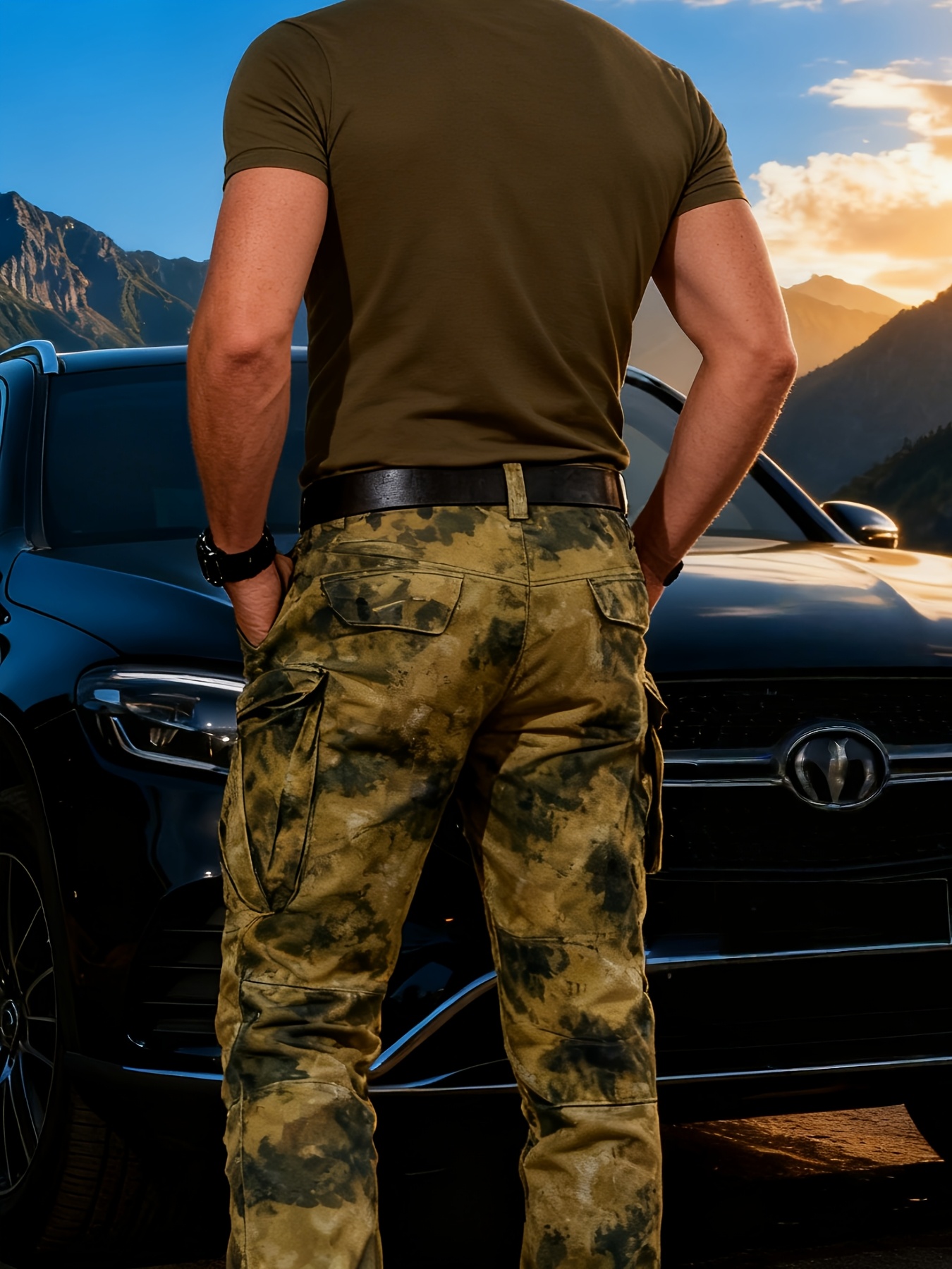 Men's Thermal Fleece-Lined Tactical Pants - Heavy-Duty Outdoor Softshell Workwear with Loose-Fit, Thickened for Hiking, Hunting, Winter - Casual Solid Color (Regular Length) suitable for Autumn/Winter