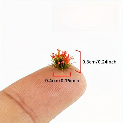 104pcs box mini flower cluster model simulation static small flower grass model landscape model grass cluster ornaments simulation building sand plate material diy handmade grass cluster terrain model kit resin static landscape model moss grass for train landscape railway artificial grass modeling mini artificial grass cluster halloween christmas gift