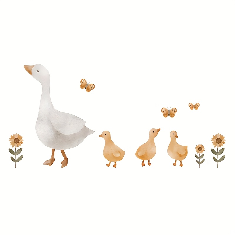 1pc Cute Duck Wall Sticker, Suitable For Home Decoration, Room Decoration, Wall Decoration, Office Decoration, Dormitory Decoration, Pvc Waterproof Material, Detachable