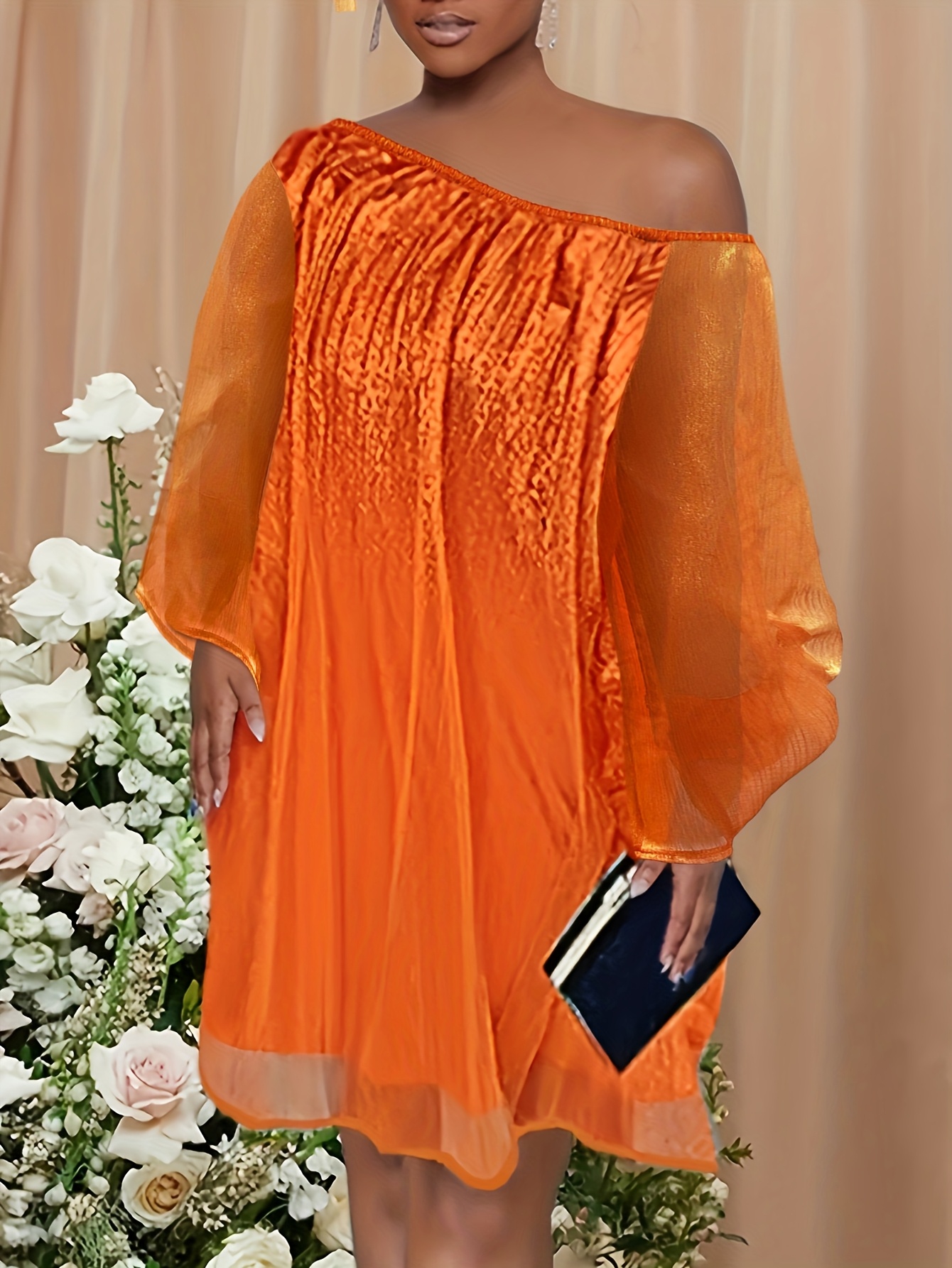 orange lace dress sold on Temu United States
