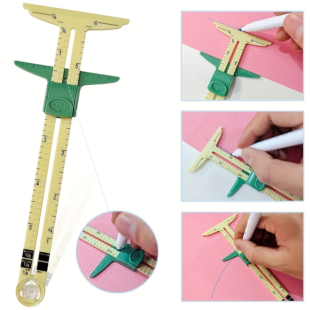 1/2pcs High Quality 5-IN-1 SLIDING GAUGE with NANCY Measuring Sewing Tool Patchwork Tool Ruler Tailor Ruler Tool Accessories Home Use