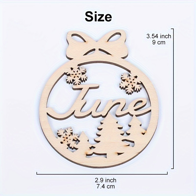 1pc Cpcraz Personalized Name/message Wooden Christmas Ornament - Handcrafted Bell, Snowflake & , Name/date/message, Wood, Suitable For Christmas Tree, Wedding & Decorations