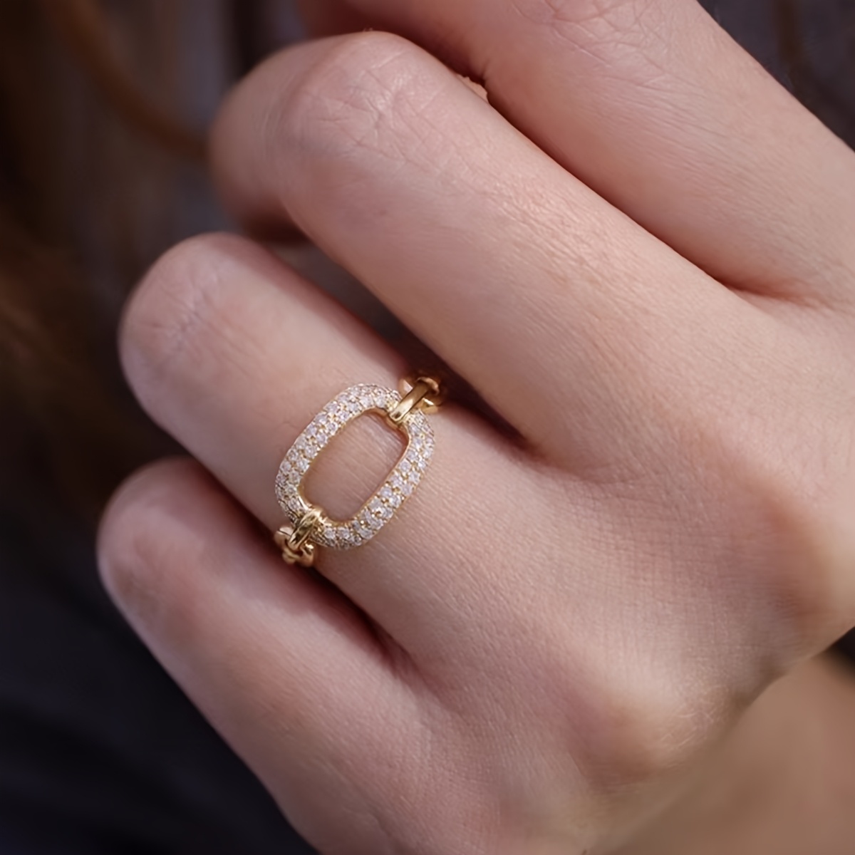 Gold Plated Copper Ring with Sparkling CZs for Everyday Wear & Parties