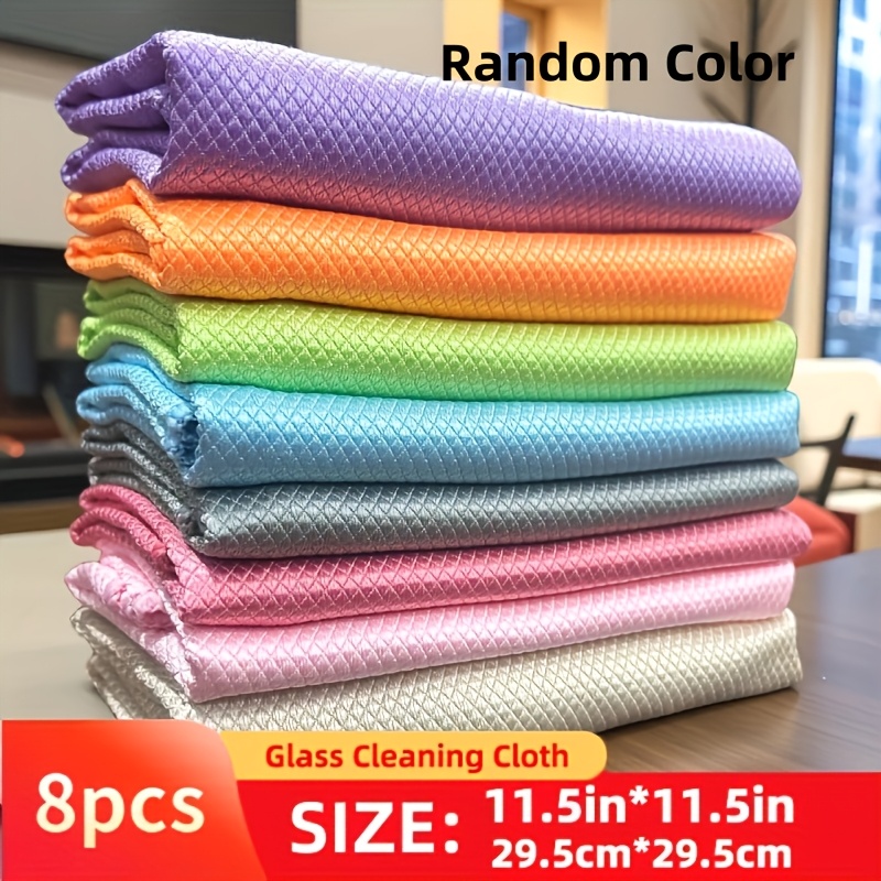 8pcs Glass Cleaning Cloth (random Color), Microfiber Towels For Cleaning Windows, Screens, Cars. Streak-free! For Phone, Tv, Kitchen, Dashboard. Reusable Cleaning Cloth