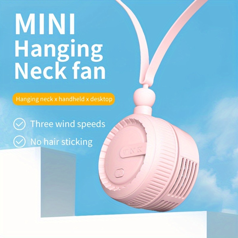 

1pc, No Leaf Hanging Neck Small Fan, Usb Charging Ball Shape Fan, Small Fan Hanging Rope Fan As Summer Essential Back To School Supplies For Outdoor Camping Picnic Office Travel