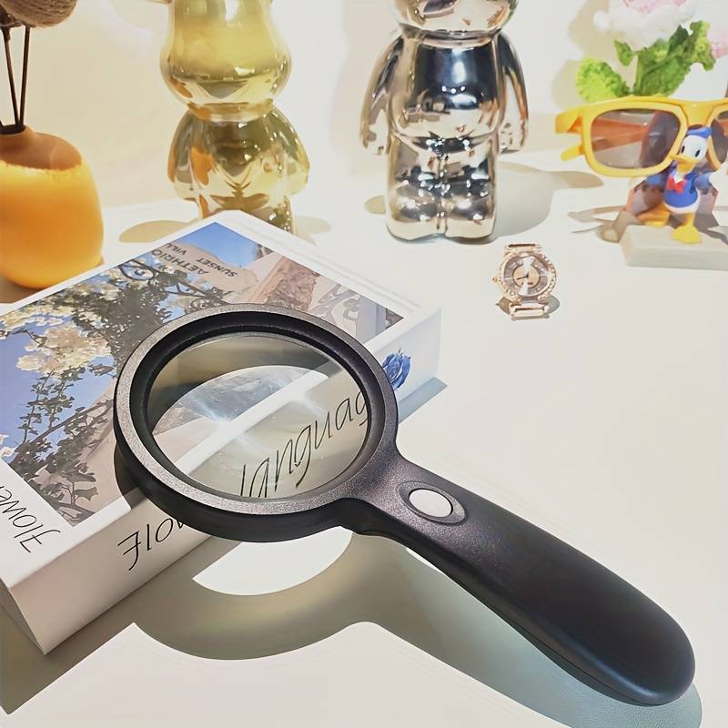 10X Handheld Reading Magnifier With 10 White LED Lights – Real Glass Lens