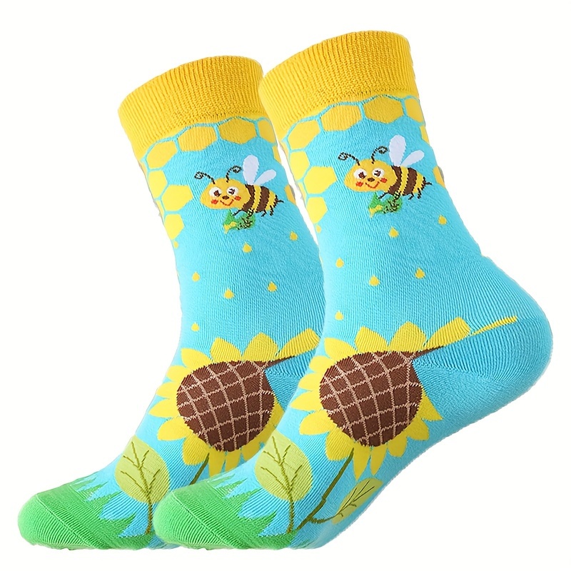 

Women' Mid-calf Socks - & Sunflower Design, Soft Polyester , Hand Washable