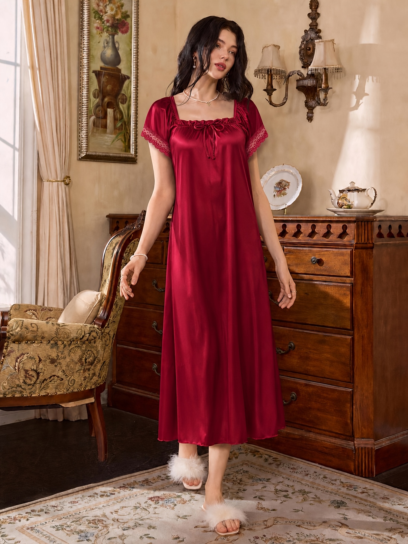 cotton night dress for women india Nightgown Suits Ladies Canada Ladies Nighty, Light Weight Soft Night Dress, Sleep Wear Size:48 Long & any size pants (add Size in payment comment section) INV-60204100844 Kaftan Olympic Club Wedding Venue White Pattern