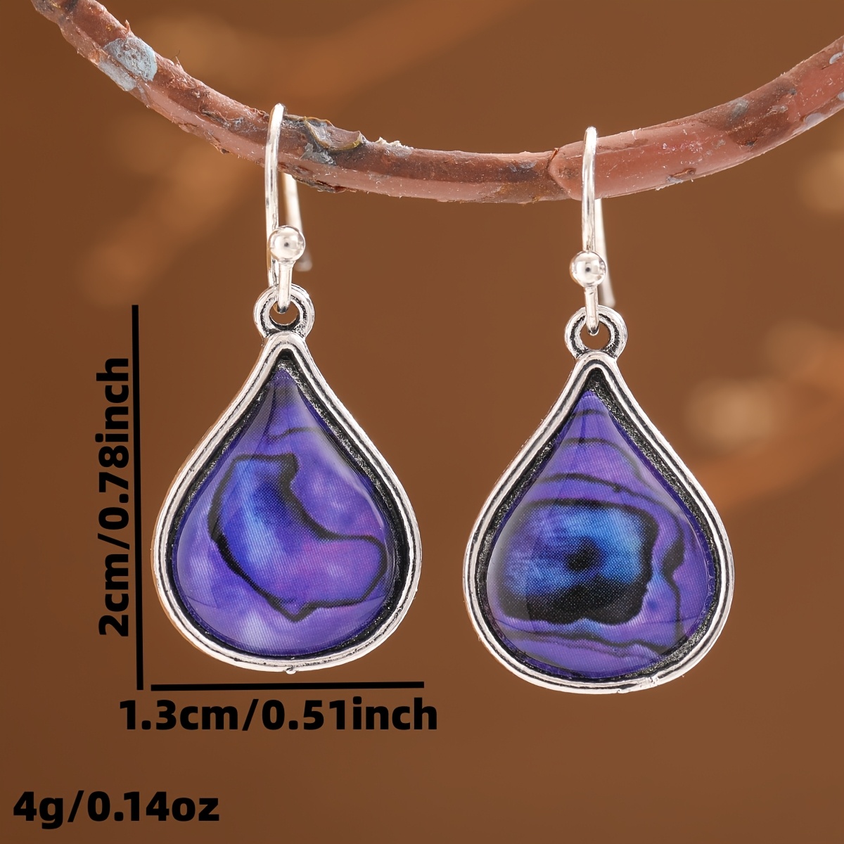 Women's Vintage Distressed Teardrop Dangle Earrings